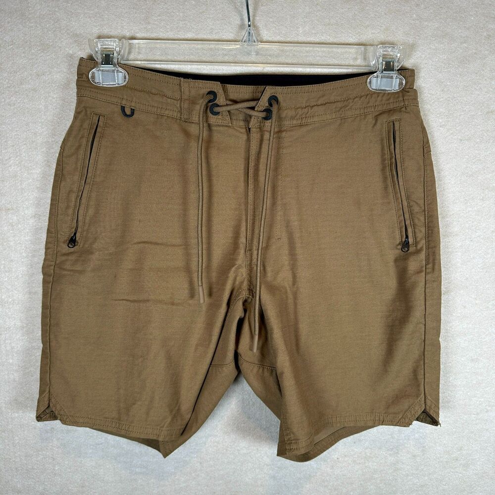 Roark Layover Traveler Shorts Mens Size 28 Khaki Drawstring Utility Travel